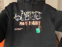 Sudadera con capucha para mujer, con estampado de conejo, estilo coreano, Kawaii, de poliéster, Harajuku