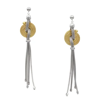 

Sole earrings in 925 sterling silver with white rhodium plated and Yellow Gold