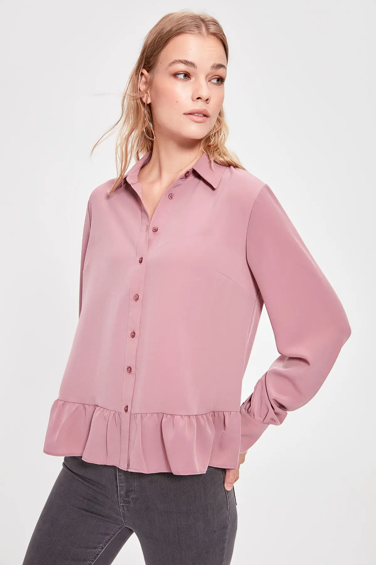 Trendyol рубашка с оборками TWOAW20GO0399