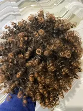 Peluca de cabello sintético para mujeres negras, pelo corto rizado de 6 y 230g, estilo africano, color negro Natural