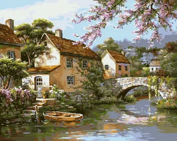 

Painting by numbers GX 6756 (G 428) village near the Channel 40*50