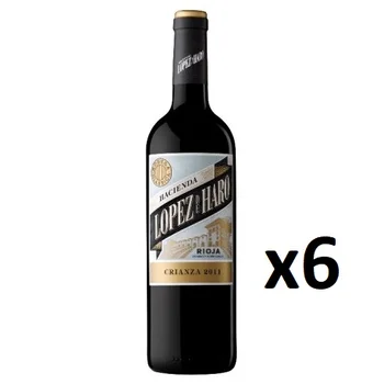 PACK 6 Botellas Vino tinto Hacienda López de Haro Crianza 2017, D.O Rioja, envio gratis desde España, Red wine
