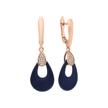 

Silver earrings with ceramics and cubic zirconia sunlight sample 925