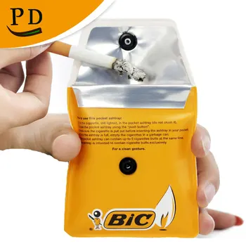 

8*8cm Ashtrays Bag Odorless Potable Pocket Ashtray Storage Bag Outdoor Smoking Cigarette Tools