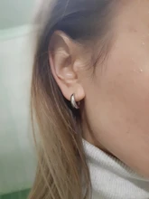 ANENJERY-pendientes de arco circular de Plata de Ley 925, joyería Retro Simple, regalo de San Valentín para pareja, S-E1373 al por mayor