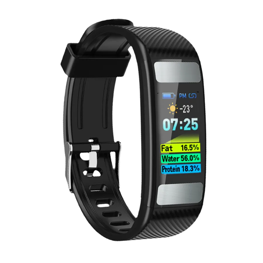 

Accalia smart wristband body fat test health tracker 24 hour heart rate LCD colorful screen message push smart watch