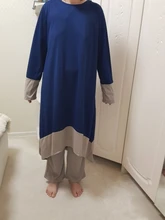 Traje musulmán asimétrico de doble Hijab, conjunto de vestido de tela de Lycra, ropa de Ramadán árabe, moda de Dubái, 2 piezas