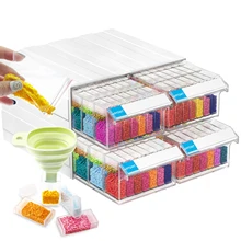 

NEW TY Detachable Storage Container 1/2/4 Boxes Drawers for 5d Diamond Painting Accessories with Individual Bottle for Beads