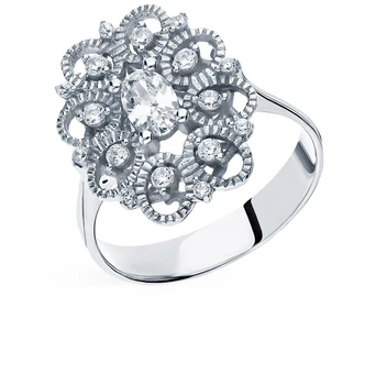 

Silver ring with cubic zirconia sunlight sample 925