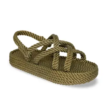 

Basement Platform Women 'S Rope & Rope Sandals-Khaki