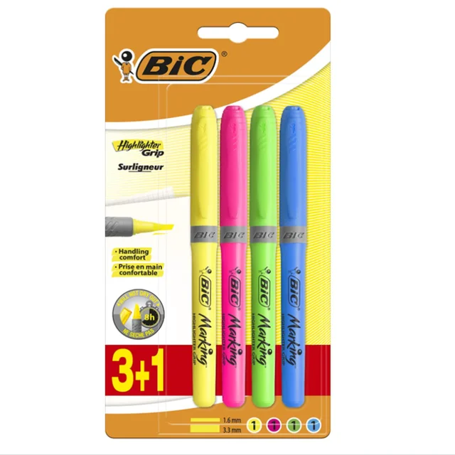 BIC Highlighter Grip Subrayadores de Punta Biselada Regulable - Pack de 24  & Intensity, Rotuladores de Punta Fina (0.9 mm) para Colorear, Colores  Surtidos, Pack de 24 unidades : : Oficina y papelería