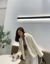 Abrigo de piel de conejo para mujer, chaqueta de piel sintética cómoda, color blanco cálido, manga larga, abrigo de piel Artificial de gran tamaño, Invierno 2020