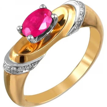 

Esthete ring with Ruby and diamonds in 750 mixed gold