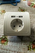 Bcsongben-enchufe electrónico de pared, toma corriente estándar de la UE con enchufe usb dual para el hogar, cargador con usb