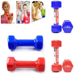 Juego de dos Pesas de Vinilo, 1, 1.5, 2, 3, 4, 5 Kg, set de Mancuernas de  gimnasio para entrenamiento fitness y musculación, pesas hexagonales de  vinilo, material de deporte.