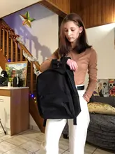 La mujer mochila blanco Kawaii de algodón de las mujeres mochila escolar de lona chica adolescente mochilas de mujer de moda bolso de envío de la gota