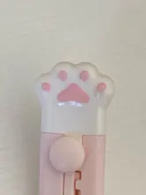 MINKYS-Mini cuchillo de bolsillo con Gato Kawaii, utensilio de utilidad artística, caja Express, cortador de papel, hoja rellenable para envolver, papelería