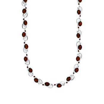 

Silver necklace with Garnet sunlight sample 925