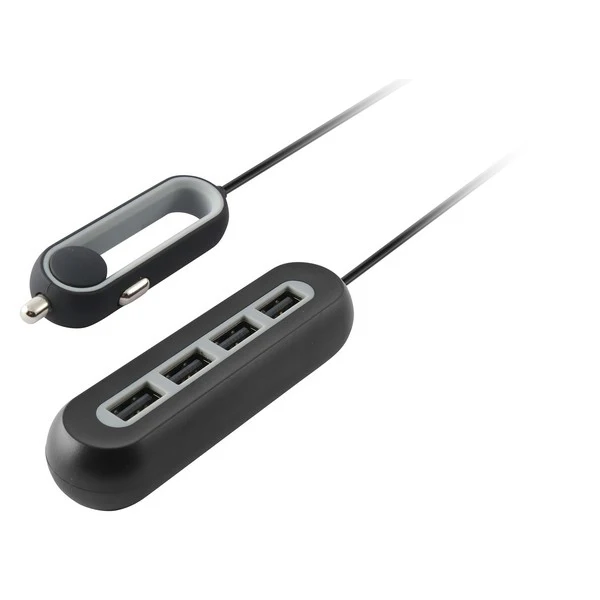 Автомобильное зарядное устройство 4 USB 9.6A черный