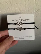 Pulseras de corazón infinito para madre e hija, pulsera de cuerda ajustable, joyería de moda para mujer y niña, envío directo
