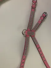 Collar de perro ajustable productos para mascotas Collar para perro arnés correa de liberación rápida Rhinestone Bling de cuero de la PU 1 PC