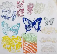 NICOLE DIARY-plantillas para estampado de uñas, plantillas para estampación de uñas con imagen de mariposa de gran tamaño, con encaje de hojas y flores