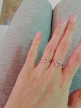 Anillos de Compromiso con diseño de Pata de Gato para mujer, anillos elegantes de circonia cúbica rosa para mujer, joyería de boda para mujer