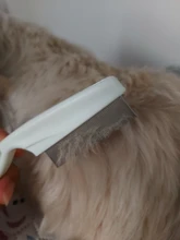 Peine para pulgas de acero inoxidable para mascotas, utensilio de protección para el cuidado del cabello, cómodo cepillo para desparasitar pelo corto y largo