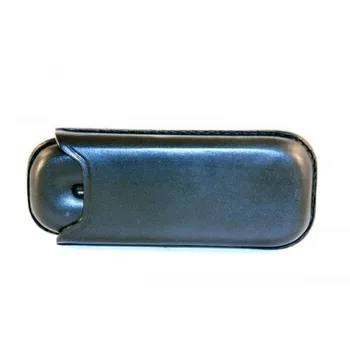 

Black leather sewn by hand cigar case for 2 robusto