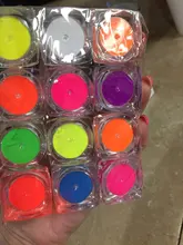 Powder-Set Pigment Nail-Art-Decoration Nail-Glitter Dust 12-Jars Neon Fluorescent Phosphor