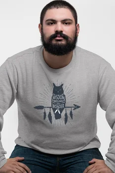 

Angemiel Wear Black Wıngs Owl Gray Men 'S Sweatshirt