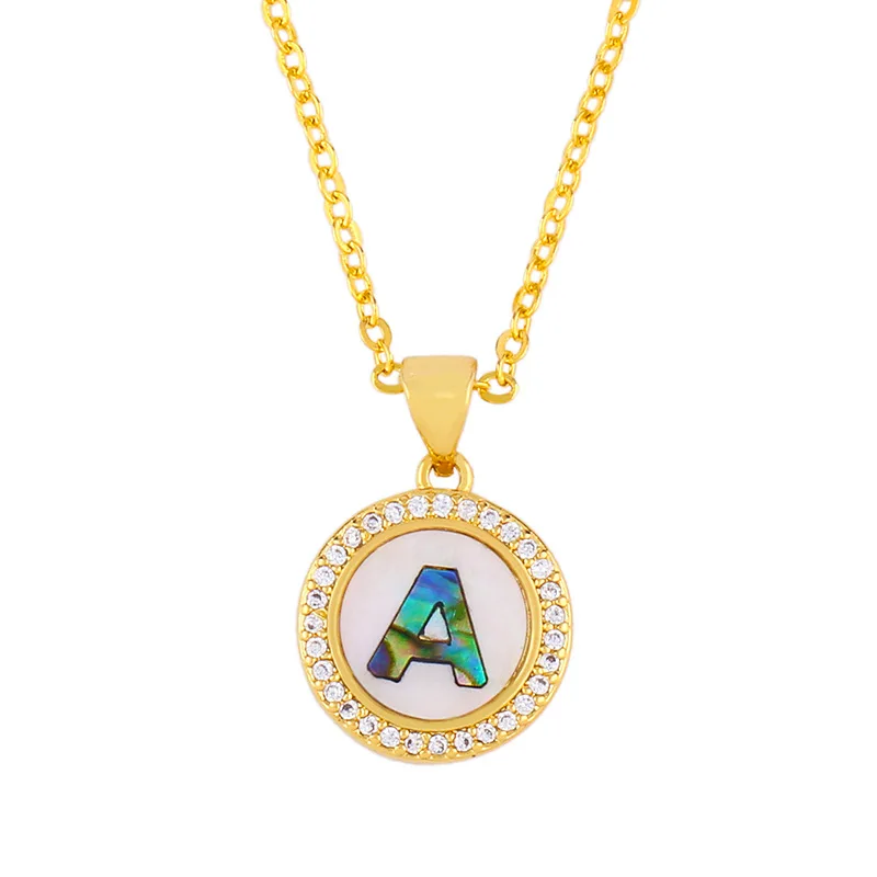 

Natural Shell Necklaces Letter Initial Necklaces For Women With Crystal Cubic Zirconia Abalone Boho Shell Bff Jewelry Gift