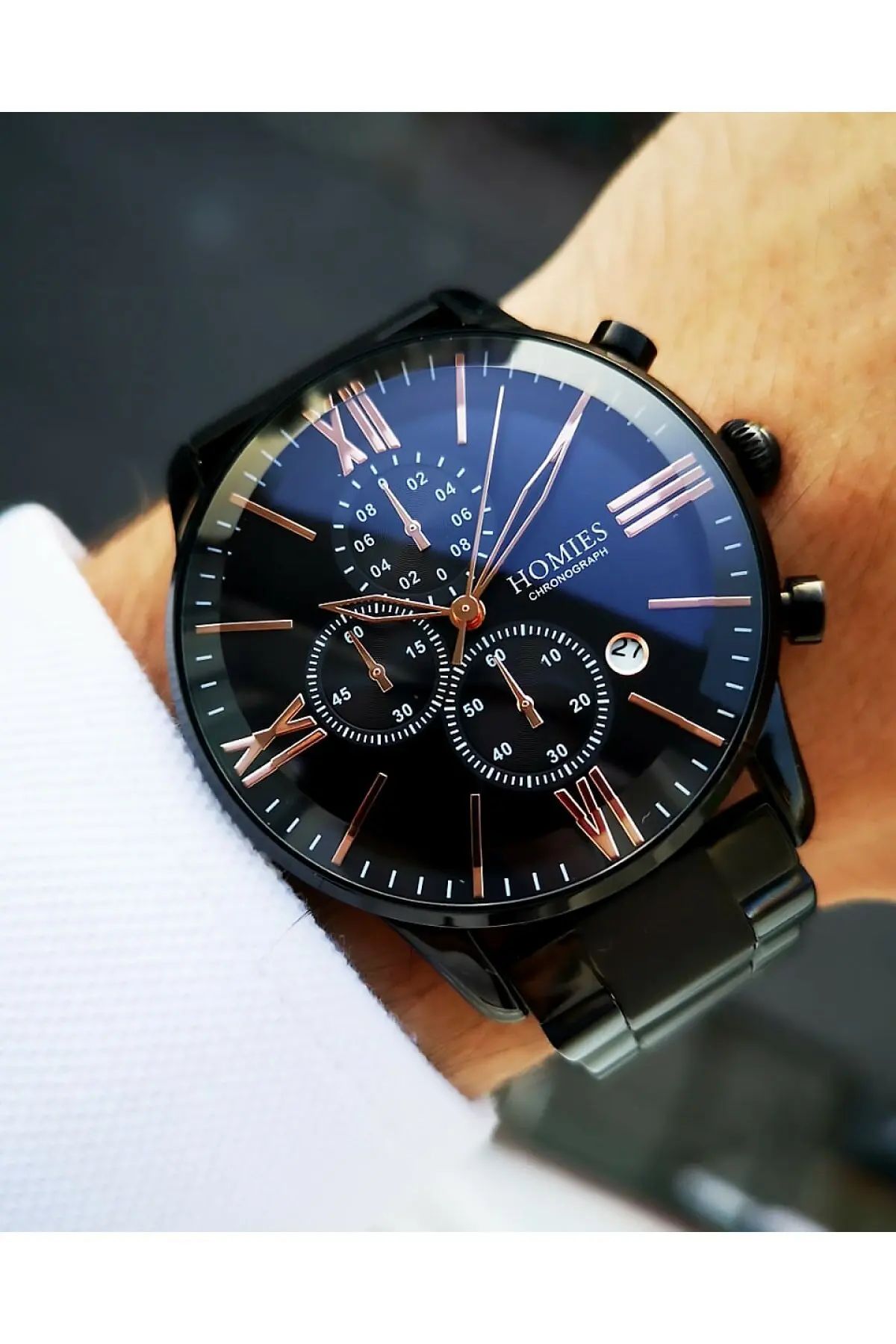 Men's Navy Blue Steel Band Wristwatch Anti-Dark Waterproof Luxury Products Gifts For Men Design Fashion Products