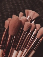 Makeup-Brushes Powder Eyeshadow Eyelash-Eyebrow Blending-Eyeliner Pink Beauty MAANGE