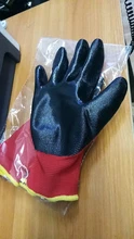 Guantes de trabajo GMG CE EN388, protección de seguridad de nitrilo suave, color rojo y negro, a prueba de aceite, mecánicos, 6 pares, gran oferta