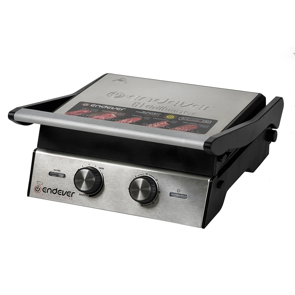 Гриль пресс Endever Grillmaster 240 (Мощность 2100 Вт терморегулятор (100 250 °C) таймер