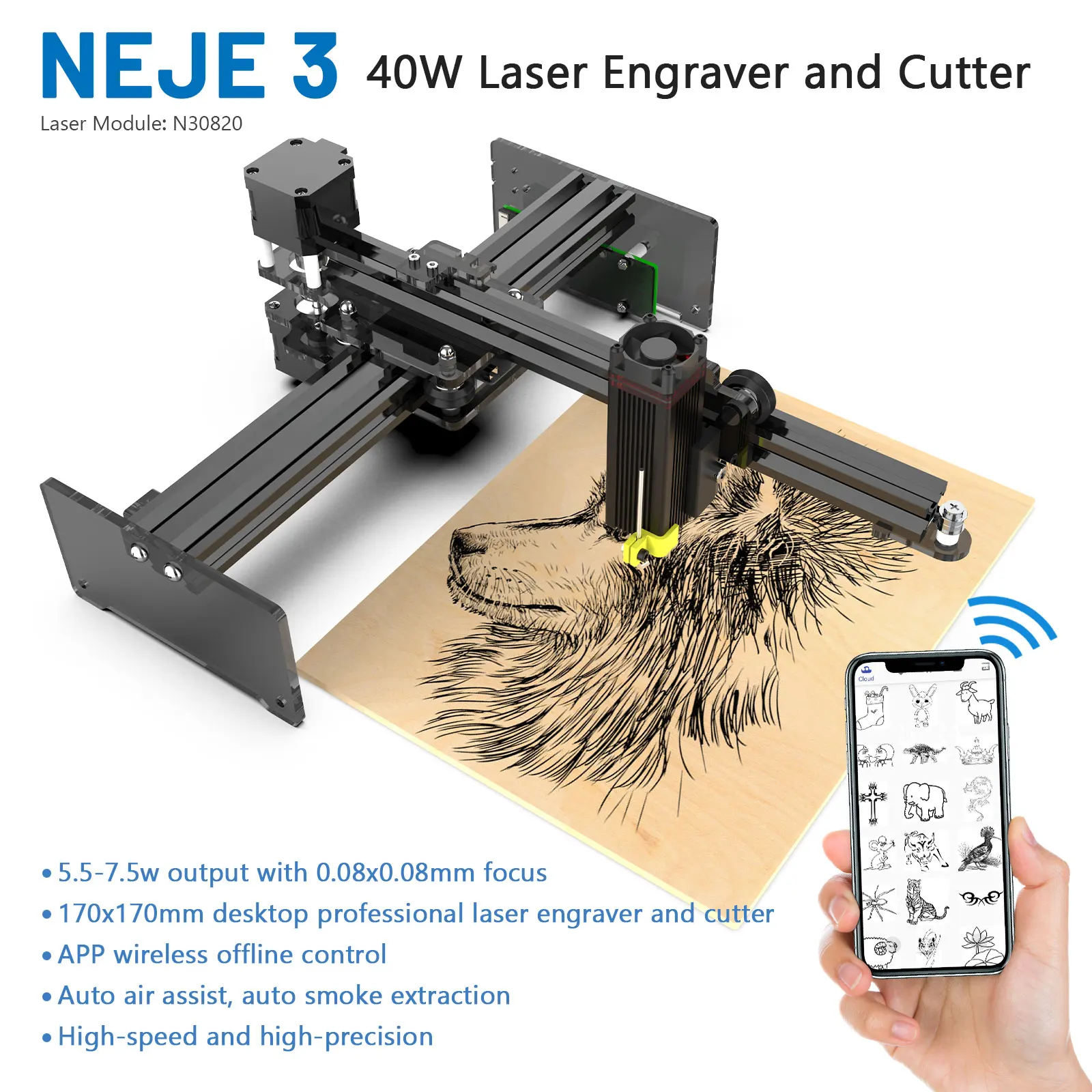 router bits for wood NEJE 3 40W Laser Engraver, 5.5-7.5W Output CNC Laser Cutter / Printer, 3D Wood Router Engraving and Cutting Machine woodworking bench for sale