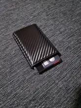 Cartera inteligente para hombre y mujer, tarjetero de aleación de aluminio, Mini billetera informal de negocios, de cuero