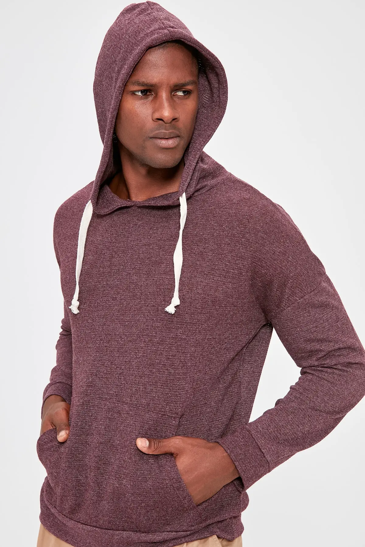 

Trendyol Burgundy Men 'S Hooded New Knitted Sweater TMNAW20SW0411