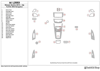 

Interior lining for Nissan Sentra 2013-UP. Set L2053.