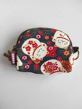 Mini bolso Retro para mujer, monedero Kawaii, cartera pequeña de lona para chicas y gatos, bolsos de mano para tarjetas