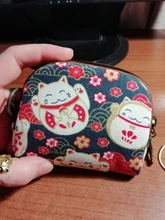 Mini bolso Retro para mujer, monedero Kawaii, cartera pequeña de lona para chicas y gatos, bolsos de mano para tarjetas