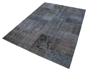 

170x240 Cm Grey Handmade Patchwork Rug-6x8 Ft