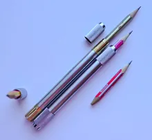 Extensor de lápiz de Color de doble cabeza de Metal, soporte ajustable para bocetos, escuela, oficina, pintura, suministros de arte, herramienta de escritura