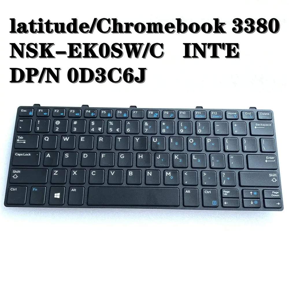 

Brand NEW Original US keyboard For Dell Latitude 3380 keyboard NSK-EK0SW/C PK131WW2A01 Chromebook 3380 D3C6J 0D3C6J 8T3DF