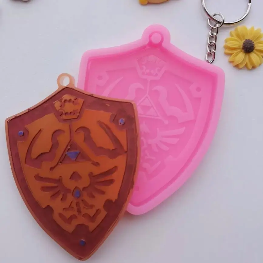Moule En Silicone Pour Porte Cles Boucle D Oreille Badge Ventilateur Bouclier Zelda En Resine Epoxy Decoration De Gateau Diy Nouvelle Collection Aliexpress