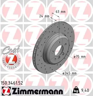 Диск тоPмозной ZIMMERMANN 150346152