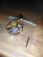 Anillo de flores esmaltado en azul y tinta chapada en oro Vintage, anillos de Signet grabados de diseño Simple para hombre, joyería gótica Punk para fiesta