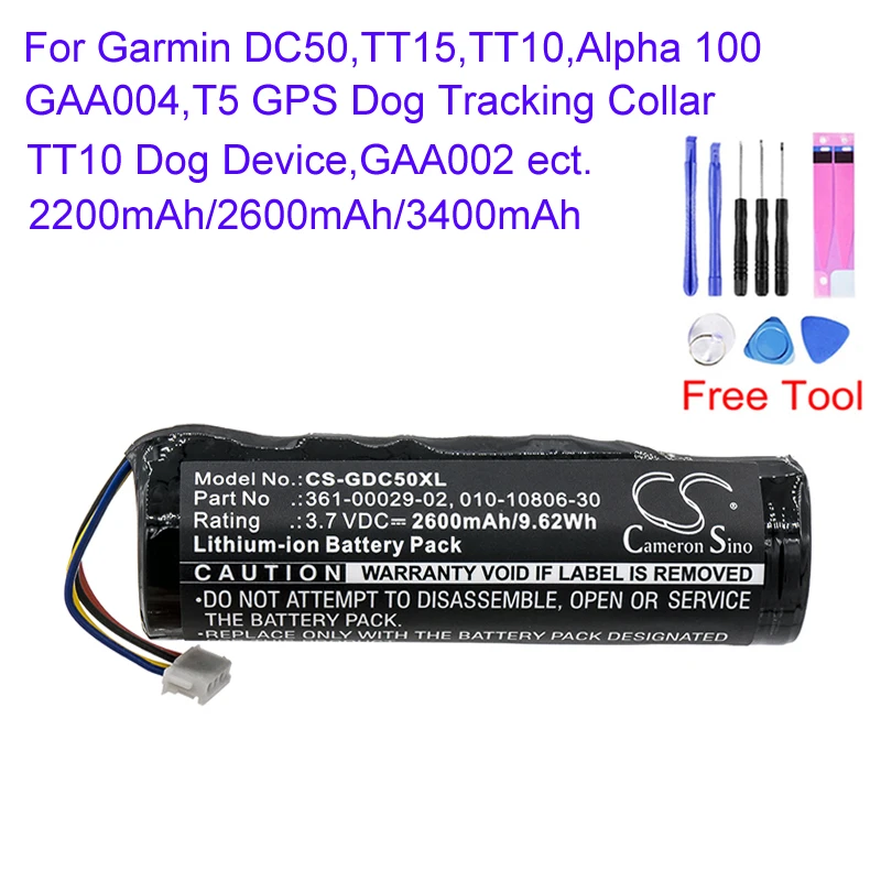 BATTERIE 2200mAh pour Garmin TT15 GPS Dog Tracking Collar