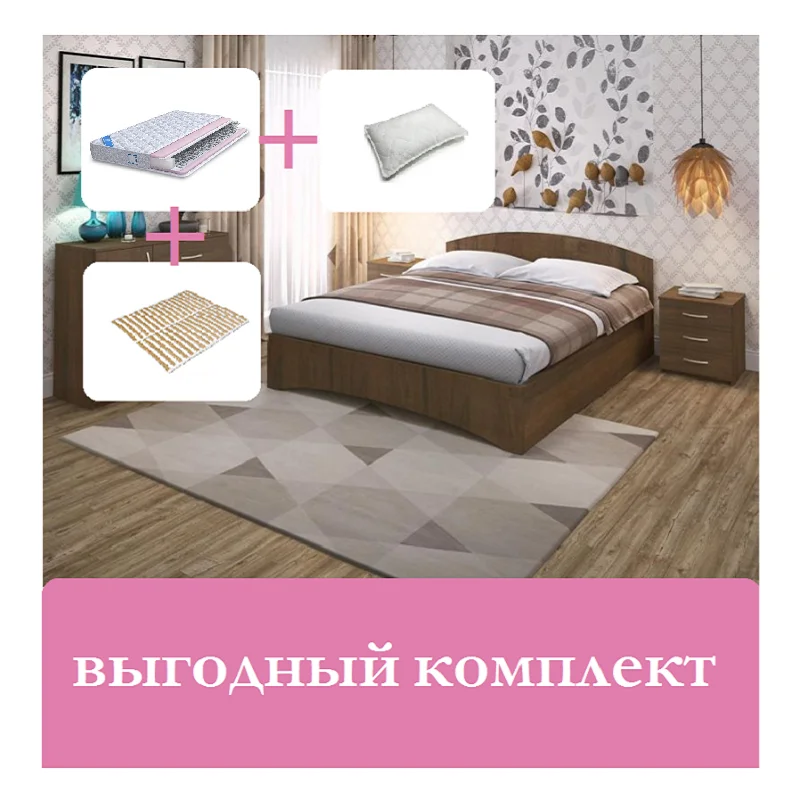 Кровать Promtex Orient Renli Reno 1 + основание матрас+ подушка|Кровати| |